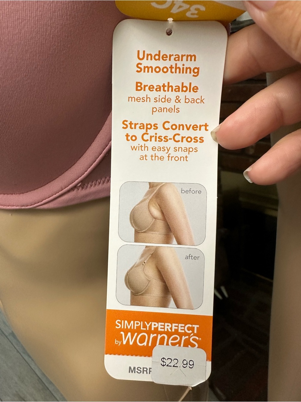 Flawed Warners Smoothing Bra- Light Pink - Picture 2 of 3